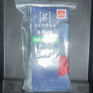 George 6 Pack Mid-Rise Briefs - Blue and Red